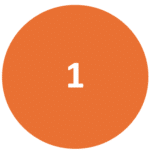 orange circle containing a white number one