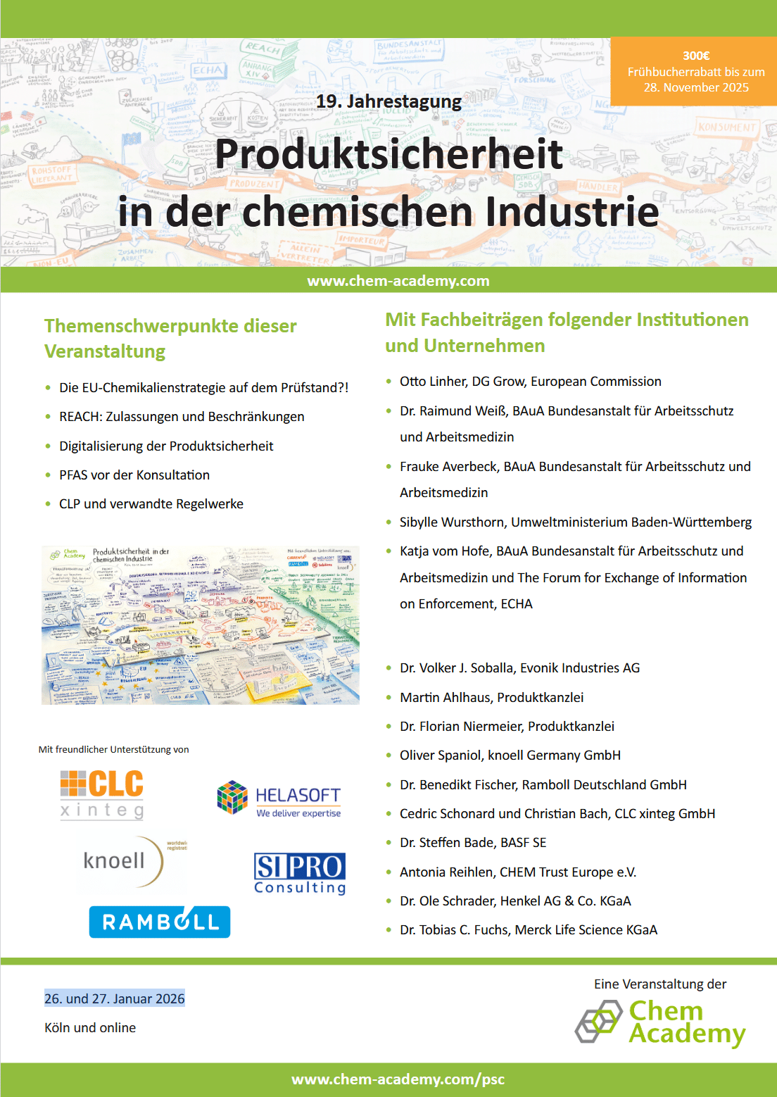 Screenshot der Agenda: 19. Jahrestagung Produktsicherheit in der chemischen Industrie