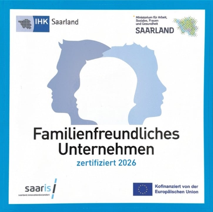 Zertifikat Familienfreundliches Unternehmen 2026 der IHK Saarland